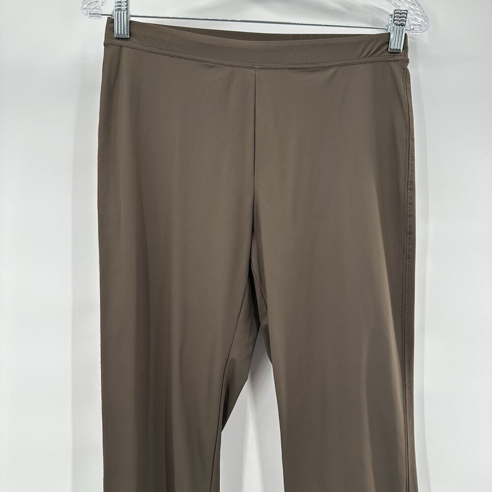 IC Connie K Pants Womens Medium Brown Tan Pull on‎ Crop Stretch Slinky Art - Picture 3 of 13